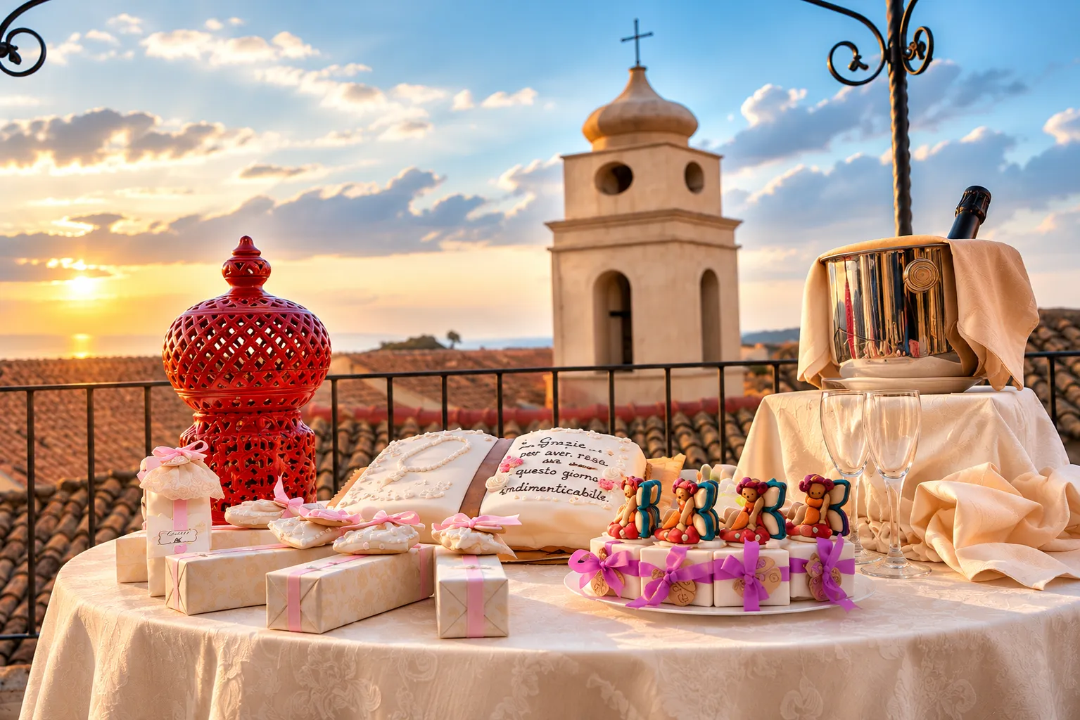 A table laid in the relais
